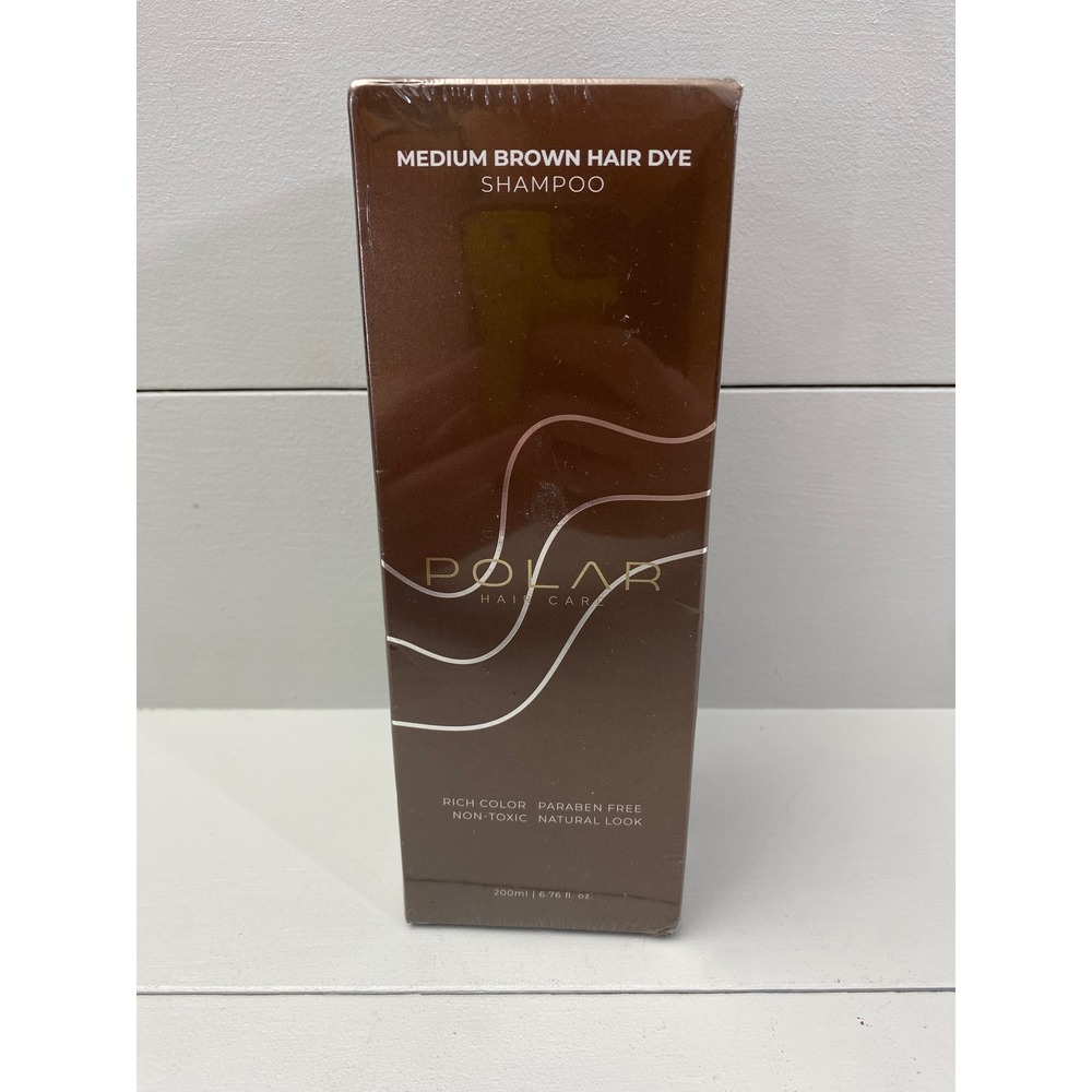 Polar Hair Care Medium Brown Hair Dye Shampoo 200ml Natural Look